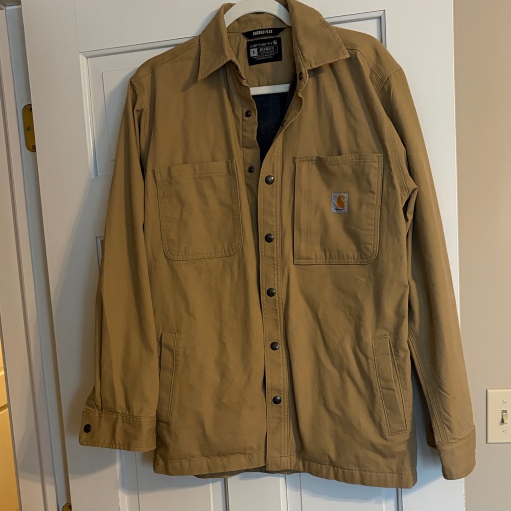 Carhartt Men's Brown Fleece Lined Shirt Jacket